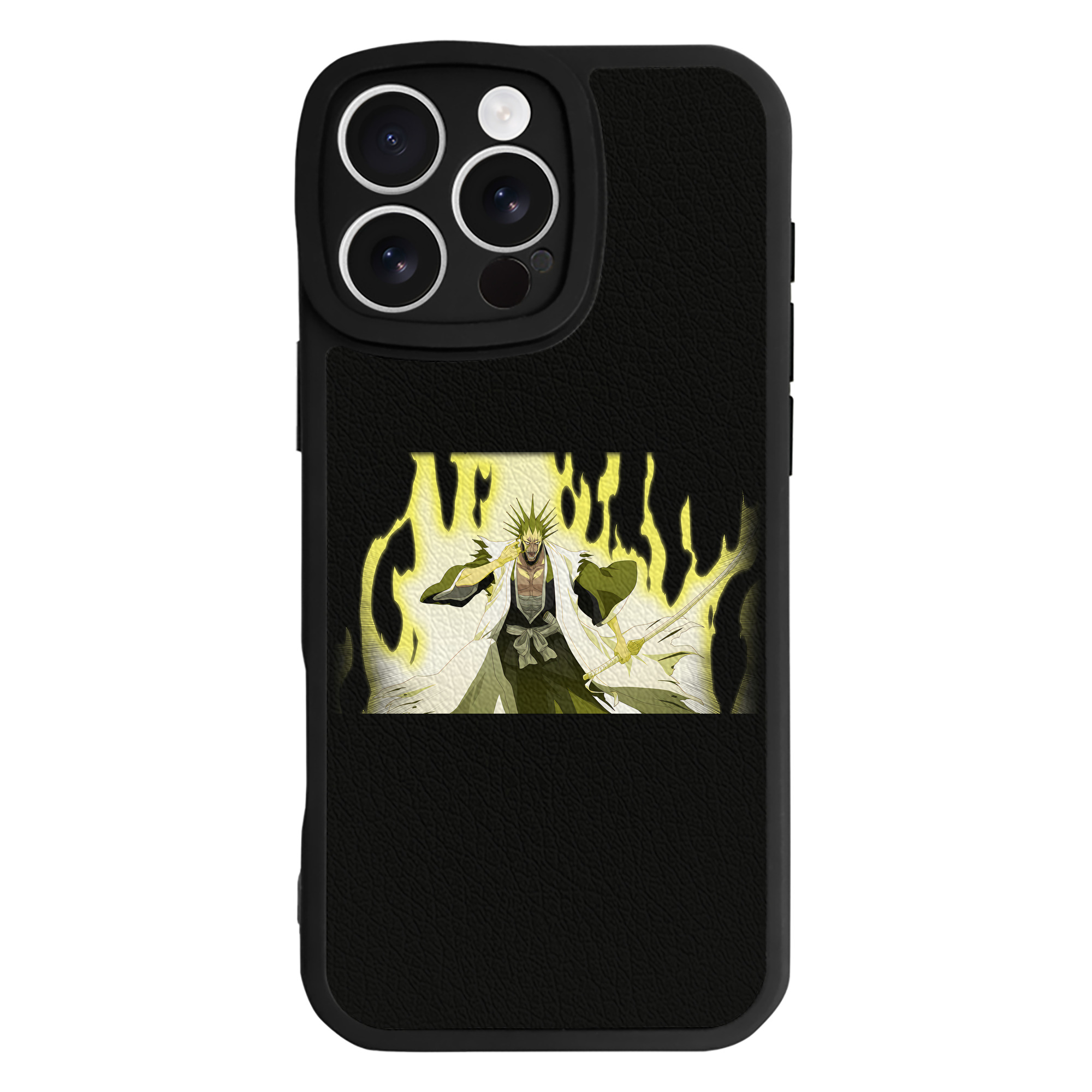 （画像用） ブリーチ ざらき けんぱち BLEACH Zaraki Kenpachi 【iPhone 16シリーズ対応】シリコンスマホケース（レザー調） 材質：シリコン